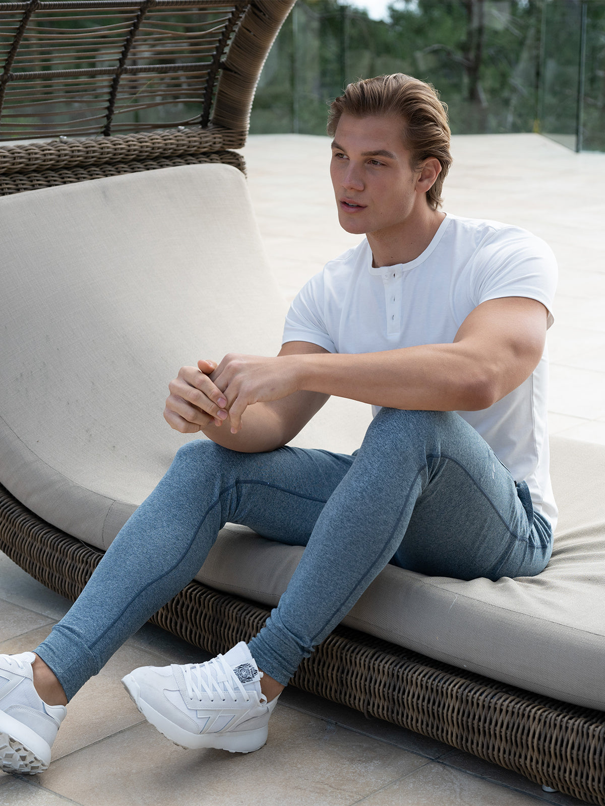 3-Pack All Day Elite Henley Curve-Hem Stretch Short Sleeve