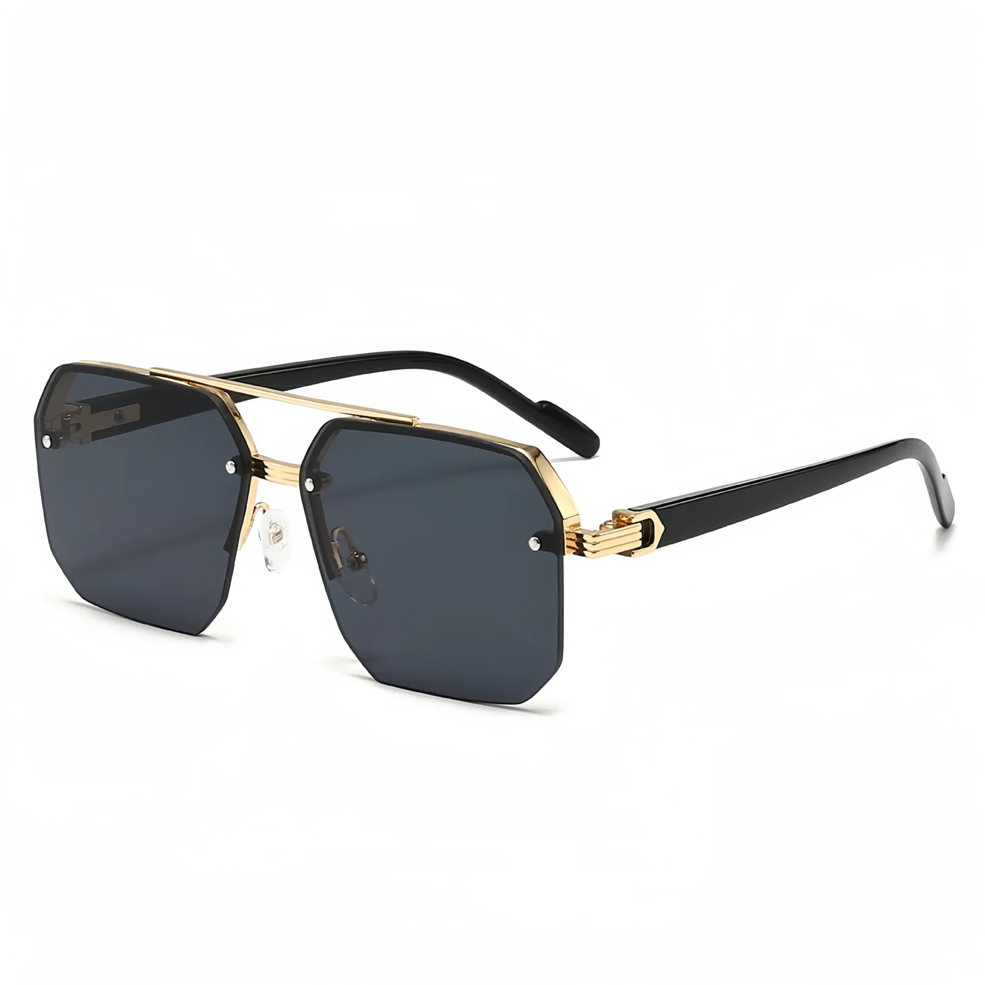 2024 Frameless Sunglasses for Men Personalized Square Small Half Frame Sunglasses Travel Driving UV Resistant Sunglasses