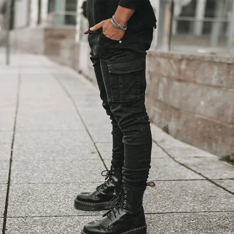 Cole™️ | Mid-Waist Multi-Pocket Denim Cargo Jeans