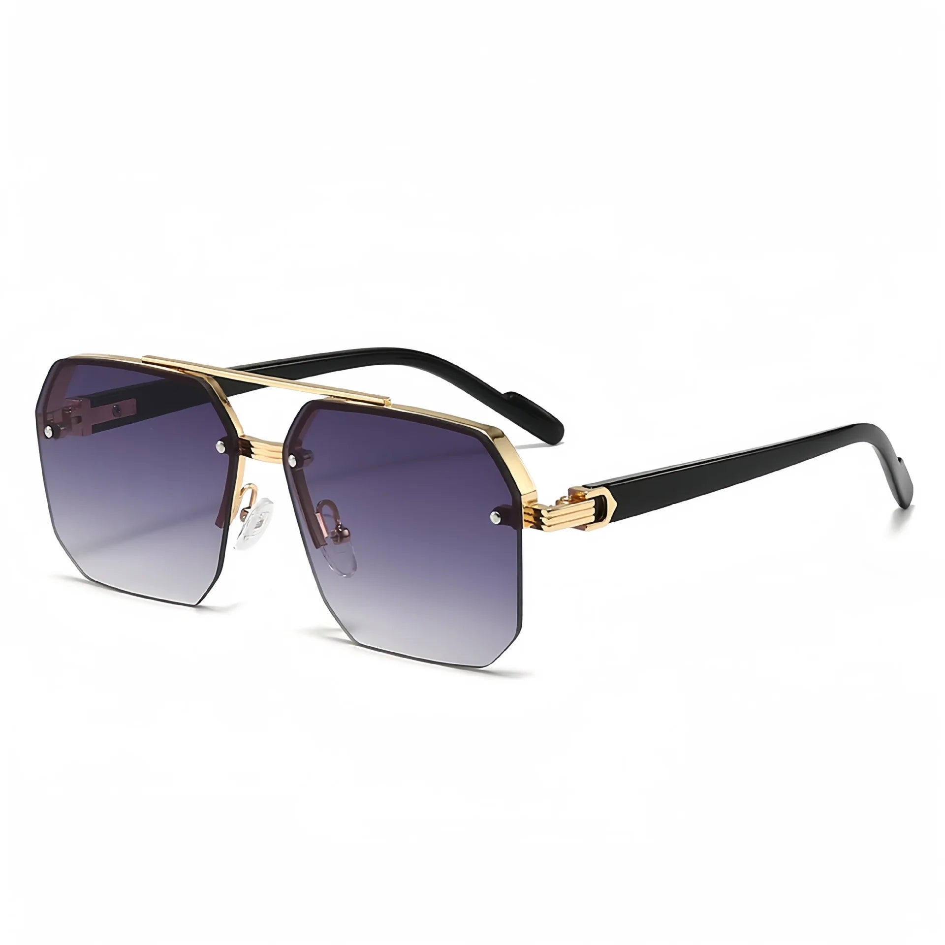 2024 Frameless Sunglasses for Men Personalized Square Small Half Frame Sunglasses Travel Driving UV Resistant Sunglasses