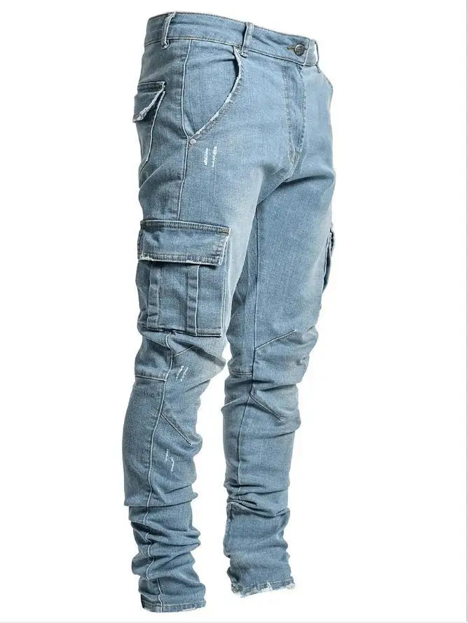 Cole™️ | Mid-Waist Multi-Pocket Denim Cargo Jeans
