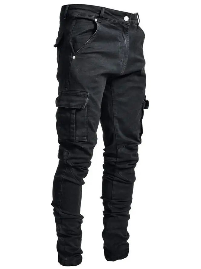 Cole™️ | Mid-Waist Multi-Pocket Denim Cargo Jeans