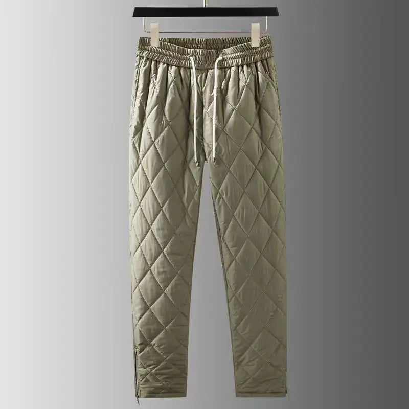 Autumn Winter Men's Two-piece Set O-neck Pullover Cotton Coat Pants Men Pajamas Geometric Patter Warm Thicke Suit Male Outfits