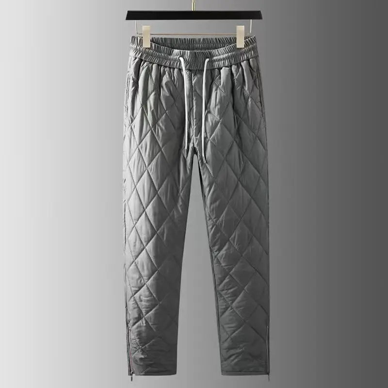 Autumn Winter Men's Two-piece Set O-neck Pullover Cotton Coat Pants Men Pajamas Geometric Patter Warm Thicke Suit Male Outfits