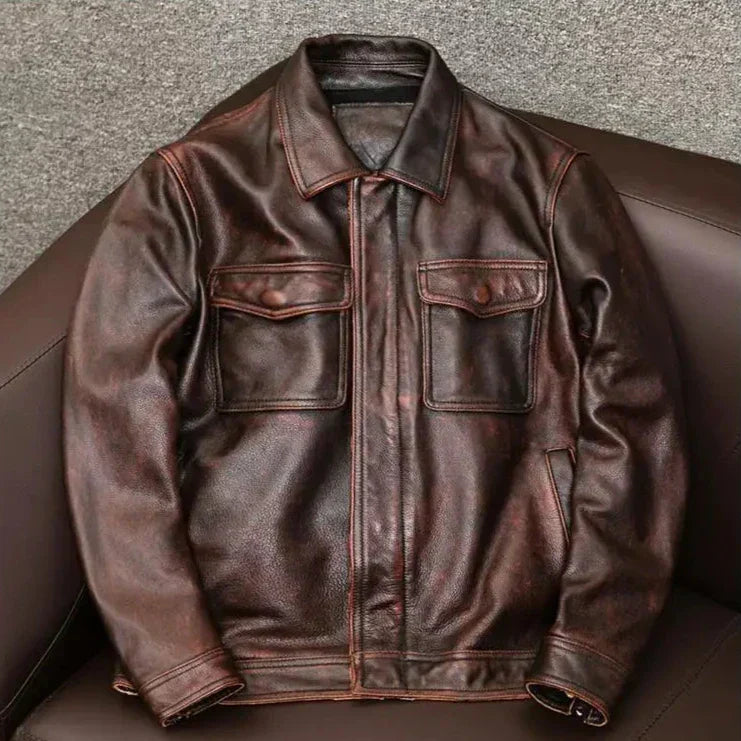 Ian™ - Vintage Vegan Leather Jacket