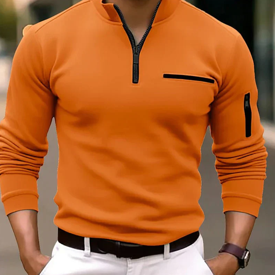 Zack™ Zip-Up Long Sleeve Sport Polo