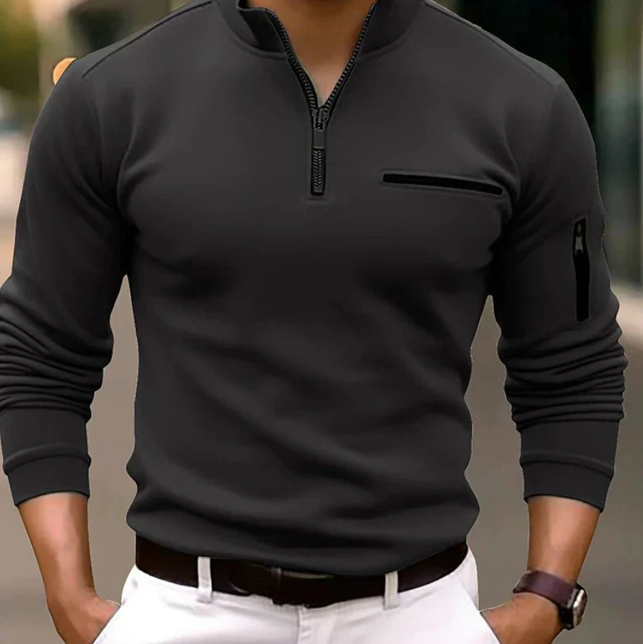 Zack™ Zip-Up Long Sleeve Sport Polo