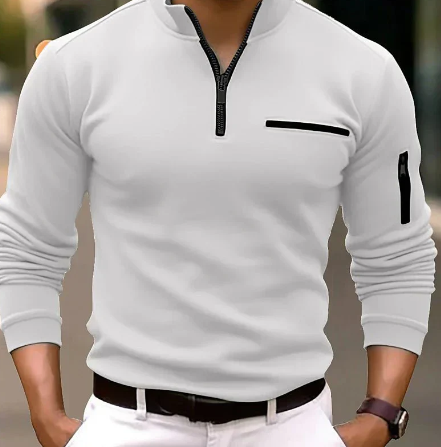 Zack™ Zip-Up Long Sleeve Sport Polo